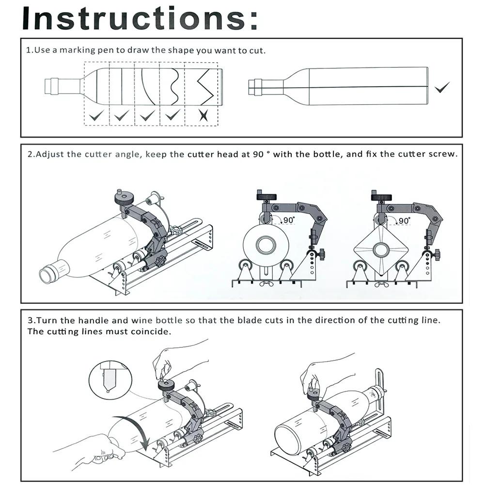 Glass Bottle Cutter Tool DIY Square Round Wine Beer Glass Sculpture Cutter Machine Professional Beer Glass Cutting Bottle Holder