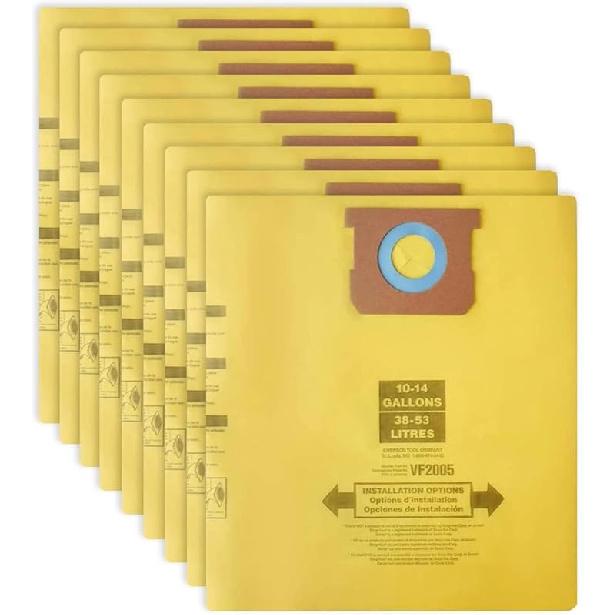 6 Packs Type D High Efficiency Filter Bags for 4 Gallon Wet/Dry Vacuums, Part #91964