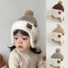 Bebek Yün Şapka Sevimli Ayı Kulak Korumalı Şapka Çocuk Kış Kalınlaştırılmış Sıcak Örgü Kore Versiyonu Bebek Şapkası