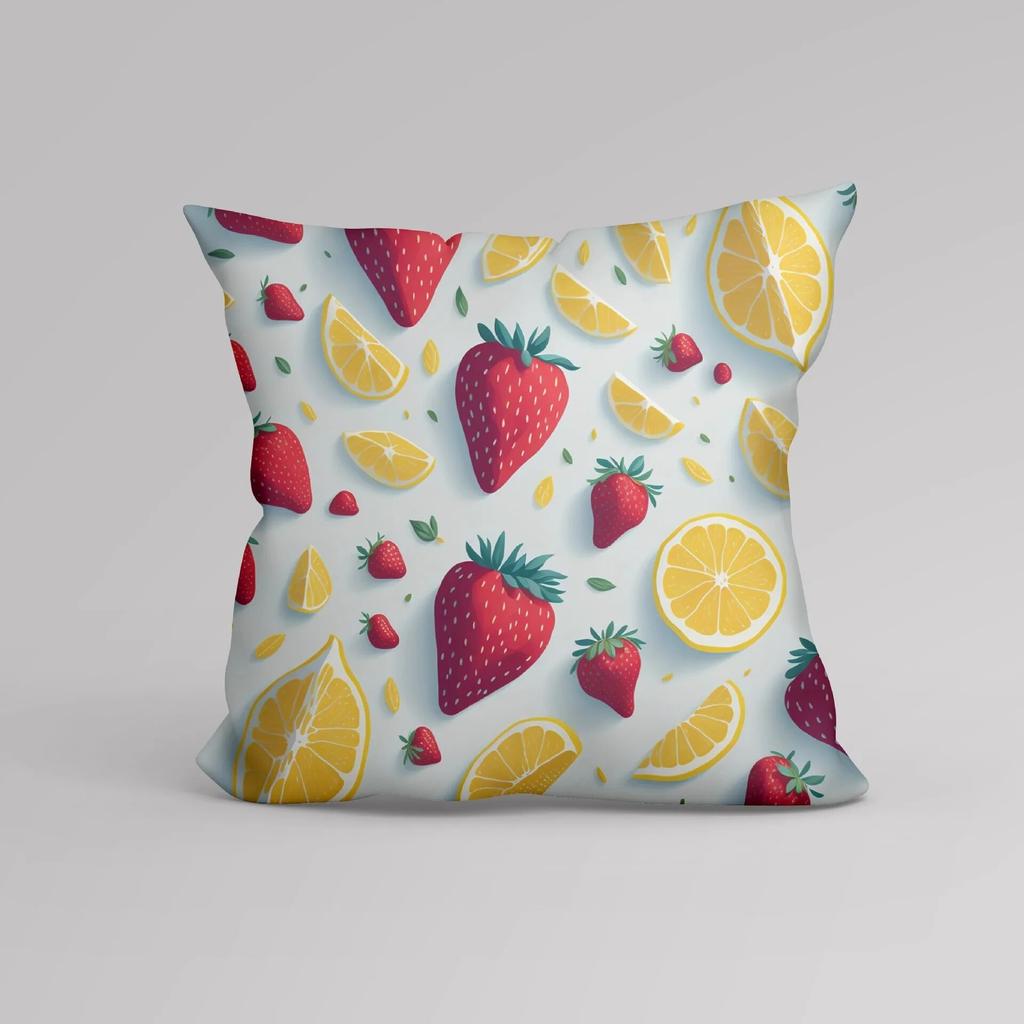 Luxury Home Decor Cushion Cover Office Sofa Cushion Cover Summer Fruit Lemon Strawberry Pattern Pillow Cover
