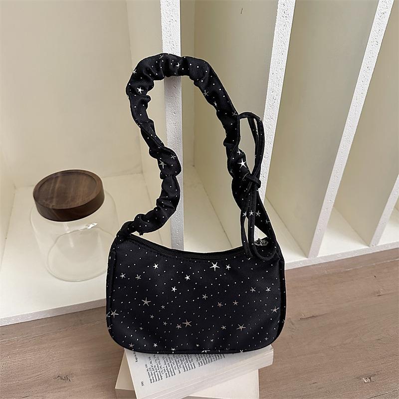 Sweet Pleated Bag Large Capacity Personalized Dumpling Bag Daily Commute Star Cloth Shoulder Armpit Bag