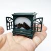 1:12 Scale Dollhouse Fireplace with LED DIY Miniature Dollhouse Decorations Furniture Handmade Crafts Accessories Toy
