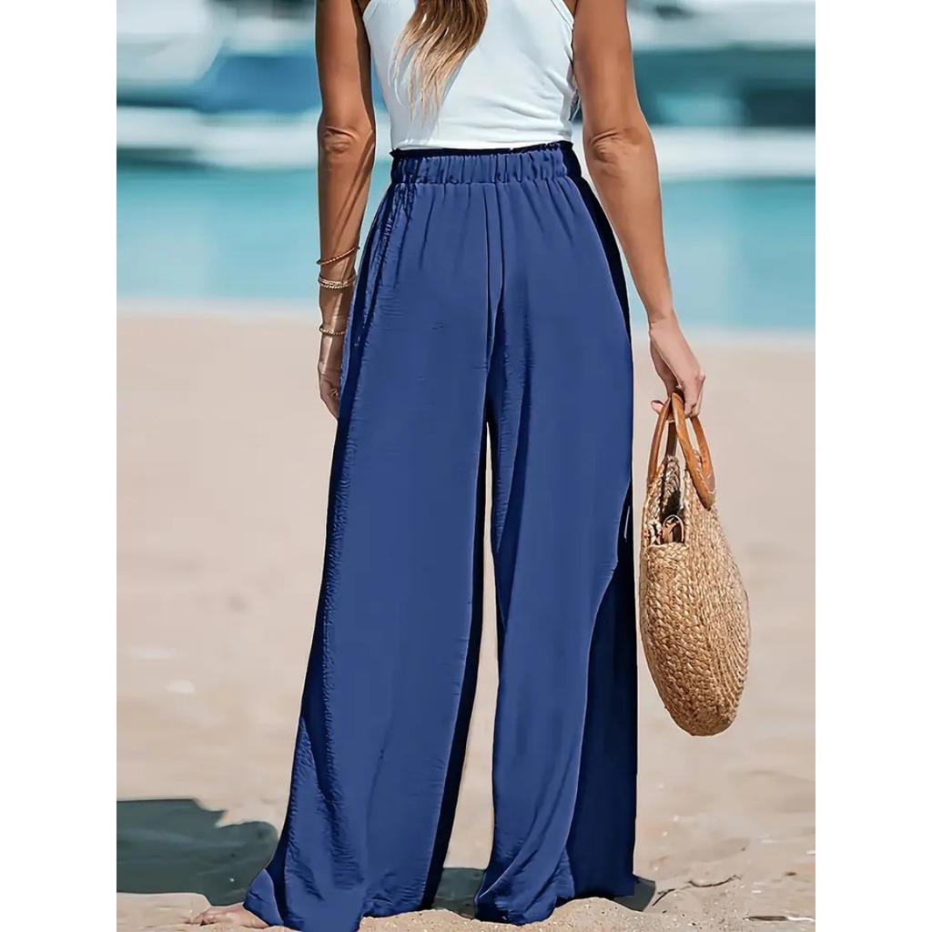 Fire sesonger avslappet og komfortabelt vide ben løse avslappede og moteriktige bukser