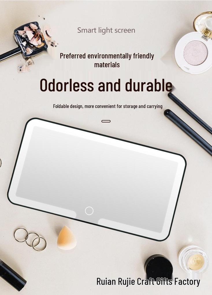 LED Touch Car Sun Visor Vanity Mirror: HD Makeup Mirror for Passenger Side