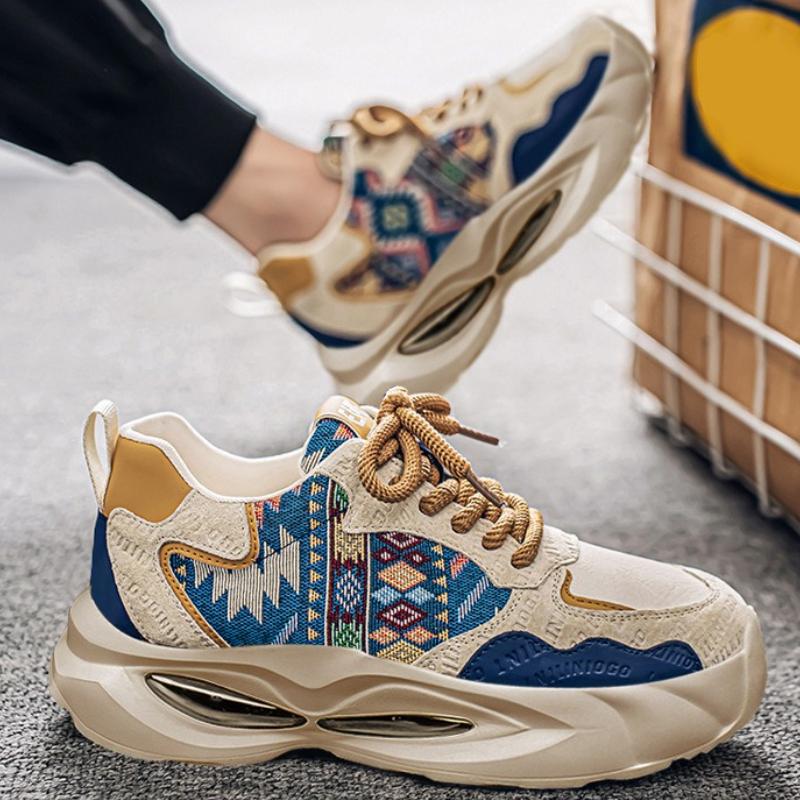 2025 Men's Platform Shoes New Fashion Heightening Casual Shoes Comfortable Shock Absorption Non-slip Sneakers Tenis Masculino