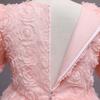 Robe de bal pour fille Robe de princesse Robe à volants avec broderie de roses 3D pour enfants pour cérémonie, anniversaire et demoiselles d'honneur