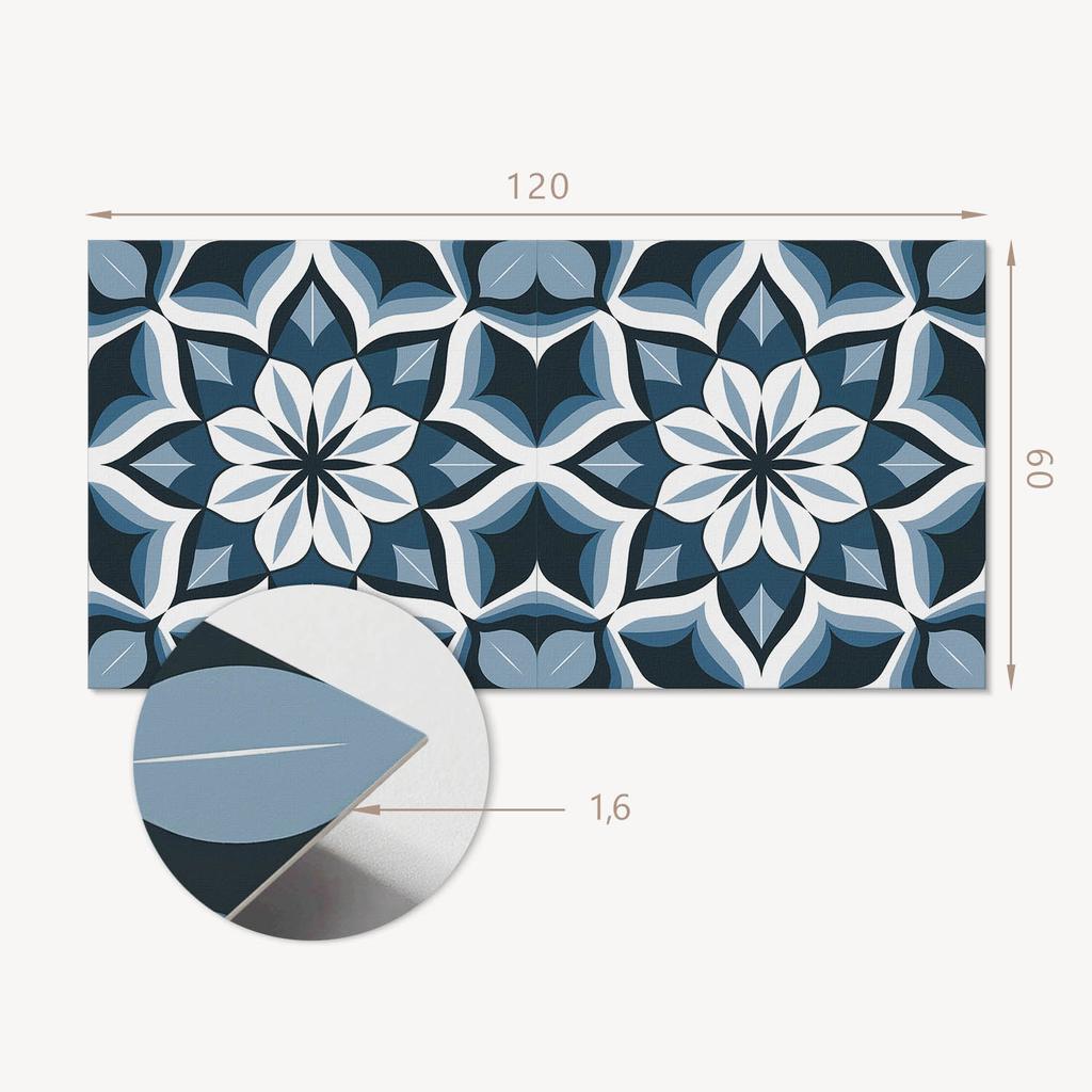 Self-Adhesive Vinyl Wall Decoration 120x60 Cm Floral Symmetry