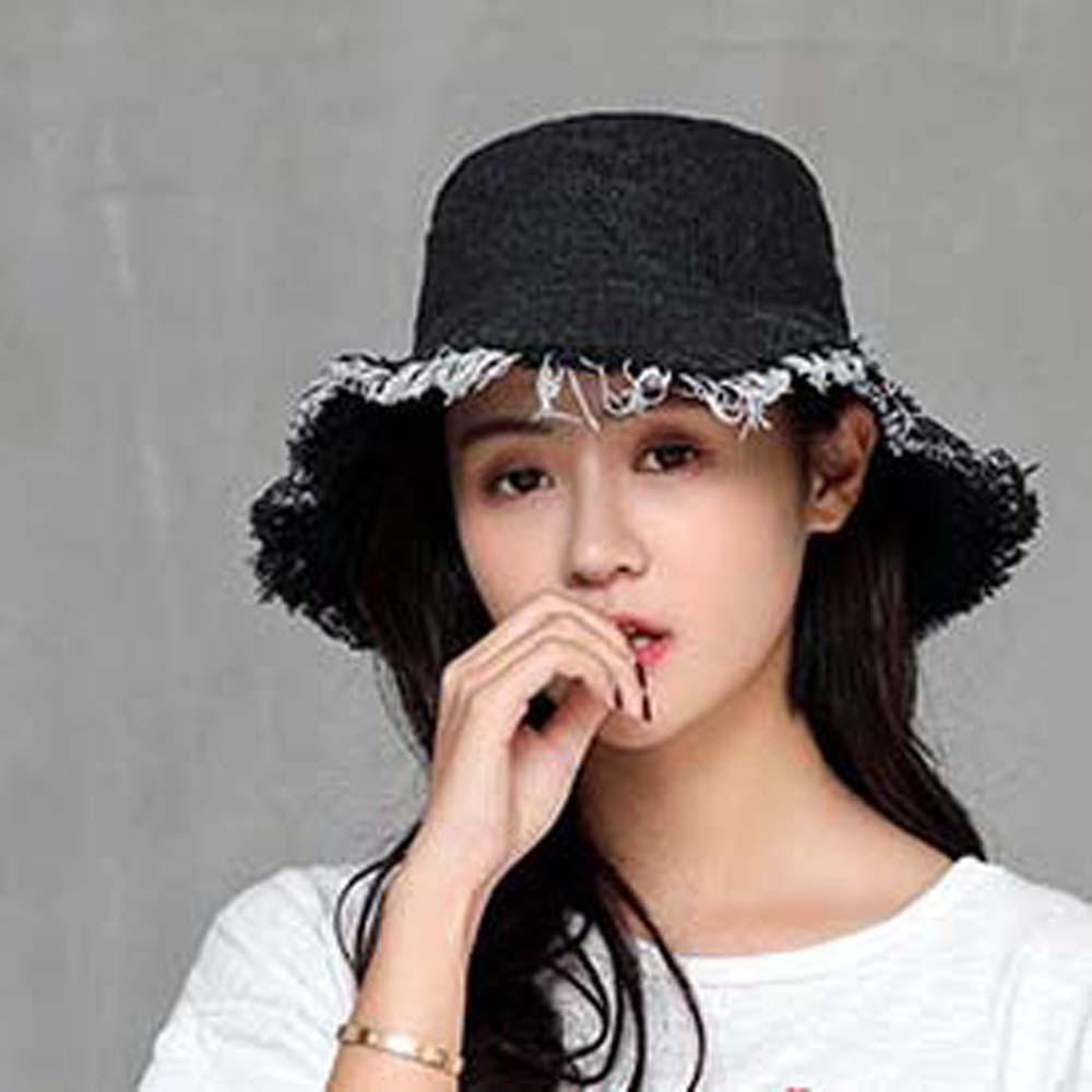 Sunshade Denim Bucket Hats Retro Sun Protection Basin Cap Cowgirls Shabby Fisherman Hat  Summer