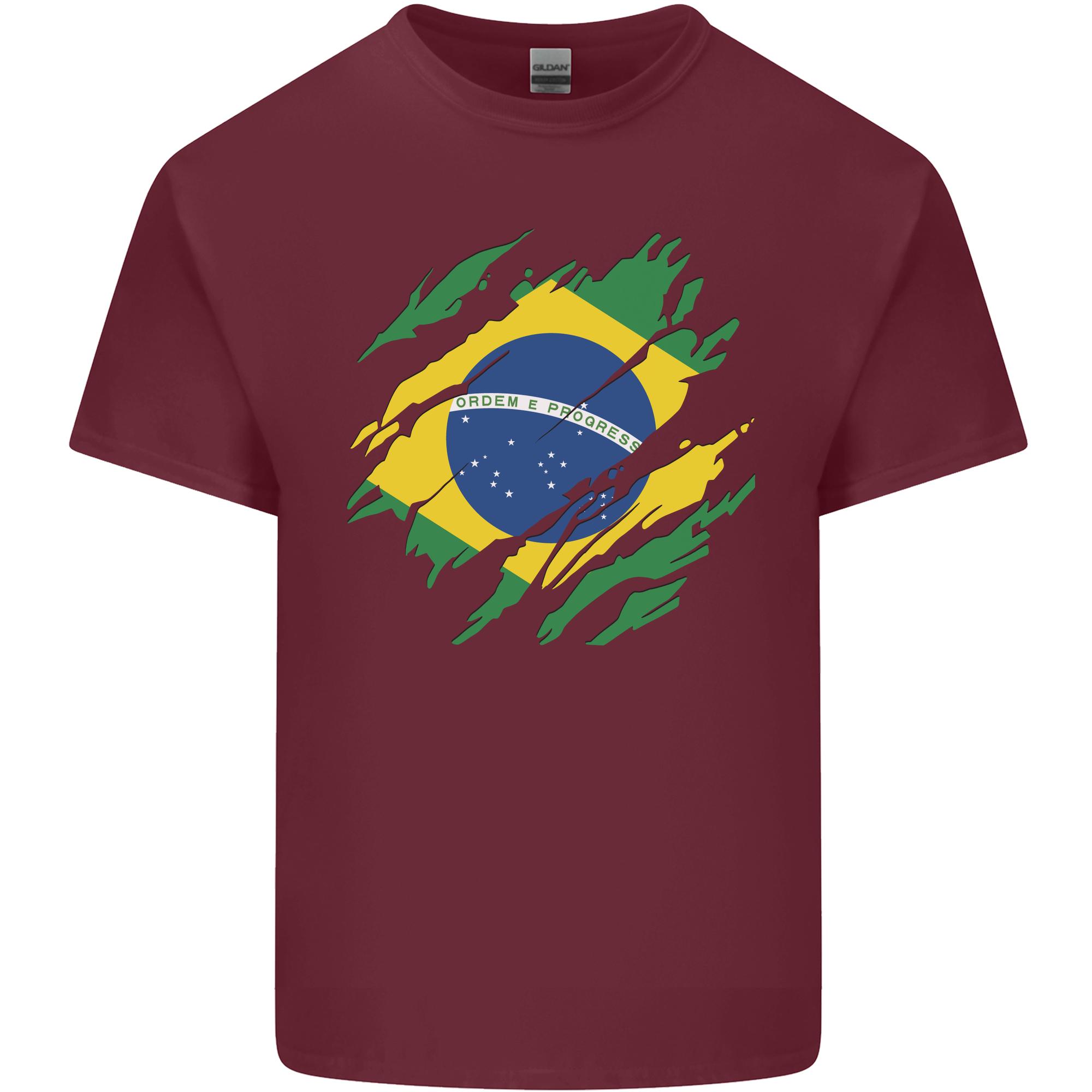 Torn Brazil Flag Brazilian Day Football Unisexs Light Cotton TShirt S