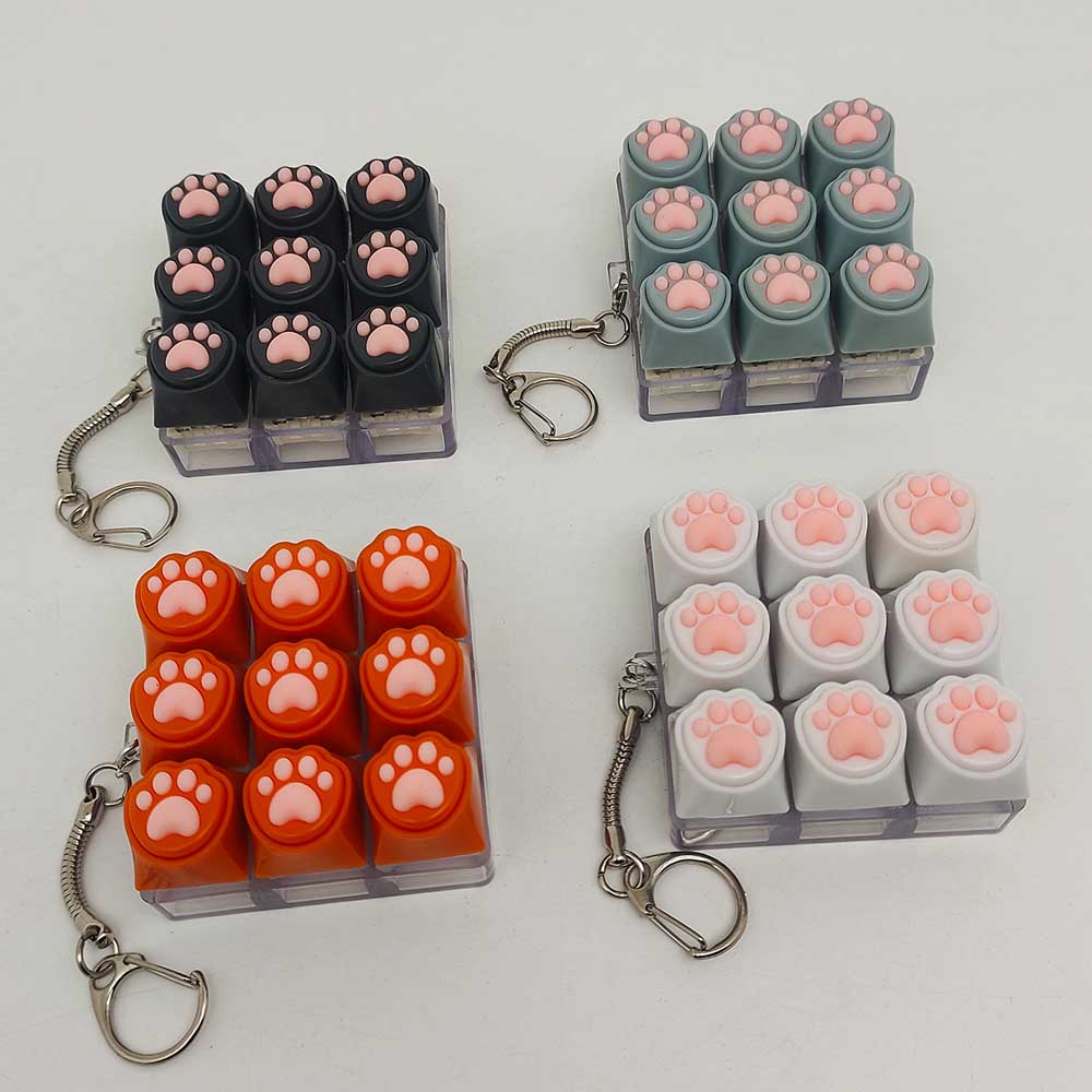 Silicone Soft Cat Claws Keychain Key Ring Pendant Mobile Phone Backpack Pendant Desktop Accessories Decompression Press Tools