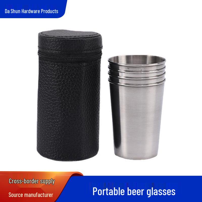 

Компактные бокалы для вина из нержавеющей стали - 170 мл Портативные уличные чашки для ликера или пива Set