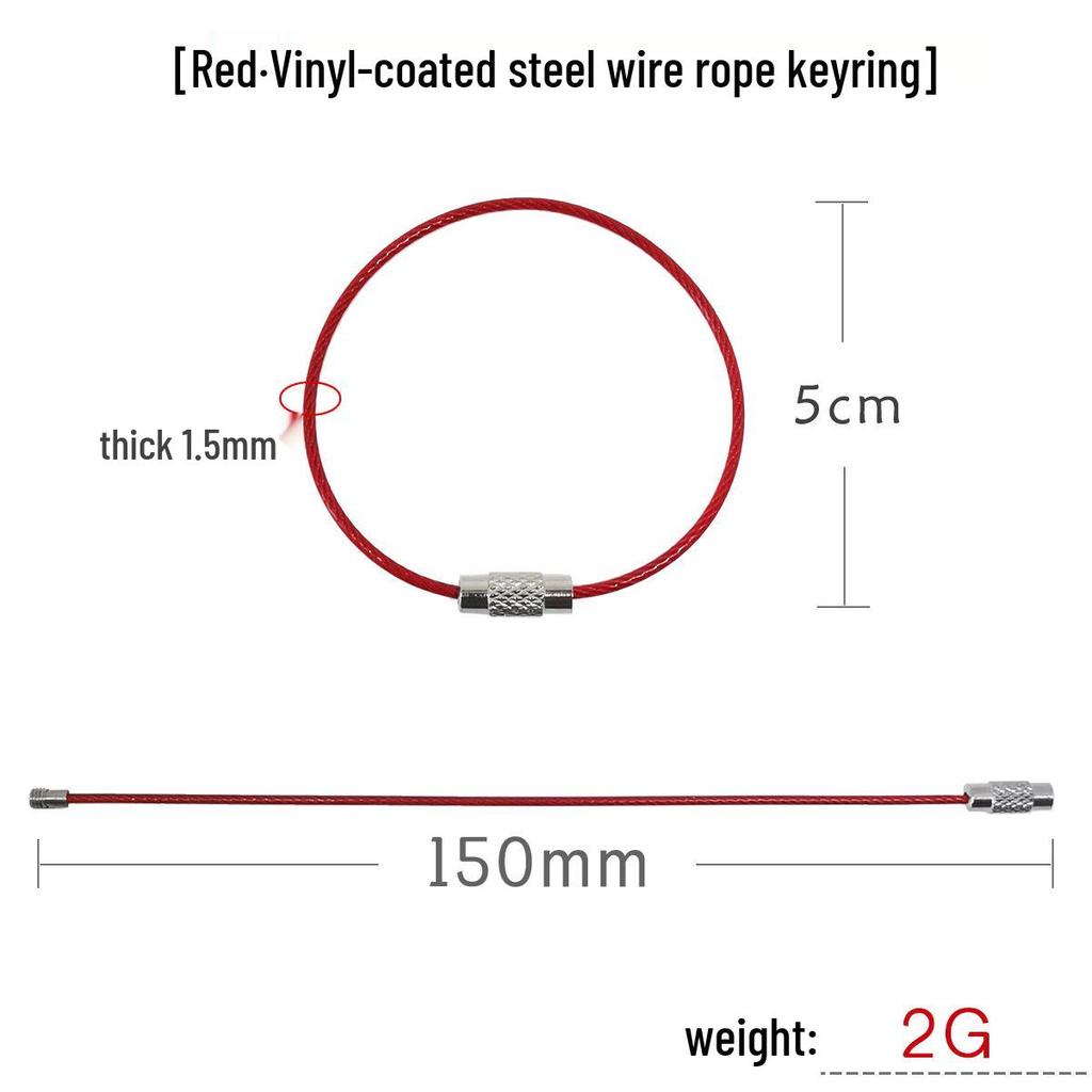 Rainbow Coated Steel Wire Keyring: Multi-Purpose Stainless Steel Snap Hook