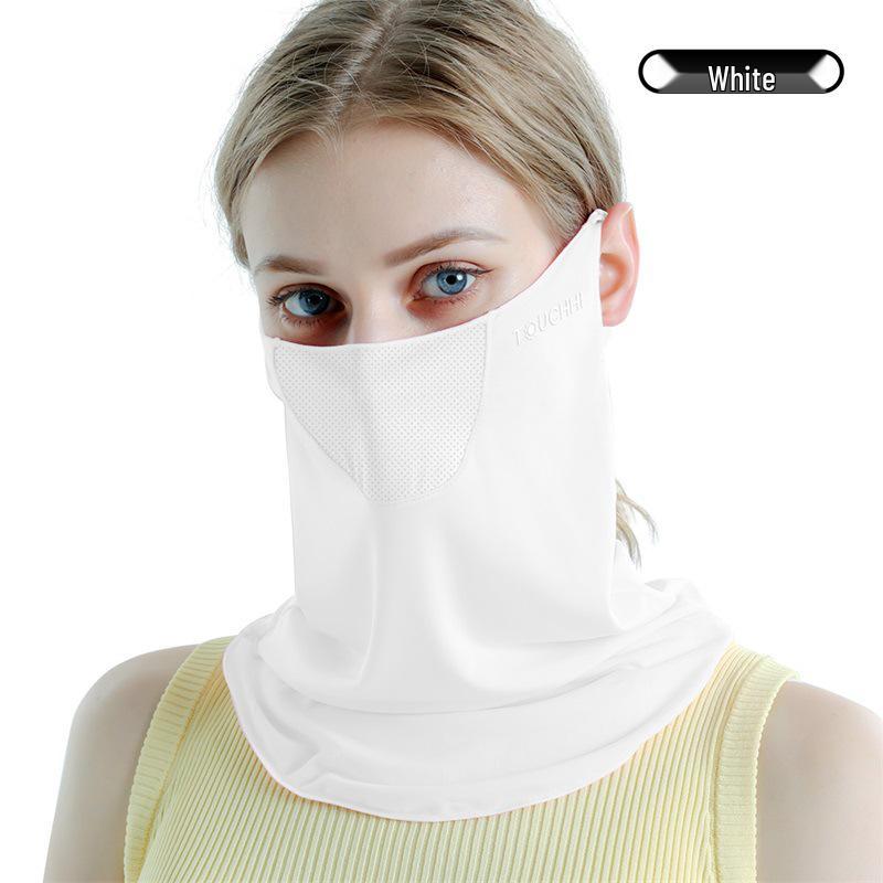 Ice Silk Women's Sunscreen Face Mask with 3D Eye Protection - Breathable, Thin, and Blush for Outdoor Cycling