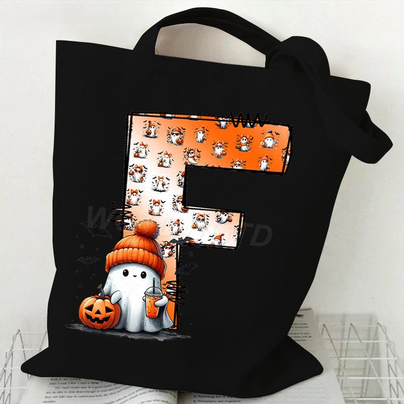 New Halloween 26 Letter Print Fashion Shoulder Bag Multi-function Portable Handbag Casual Versatile