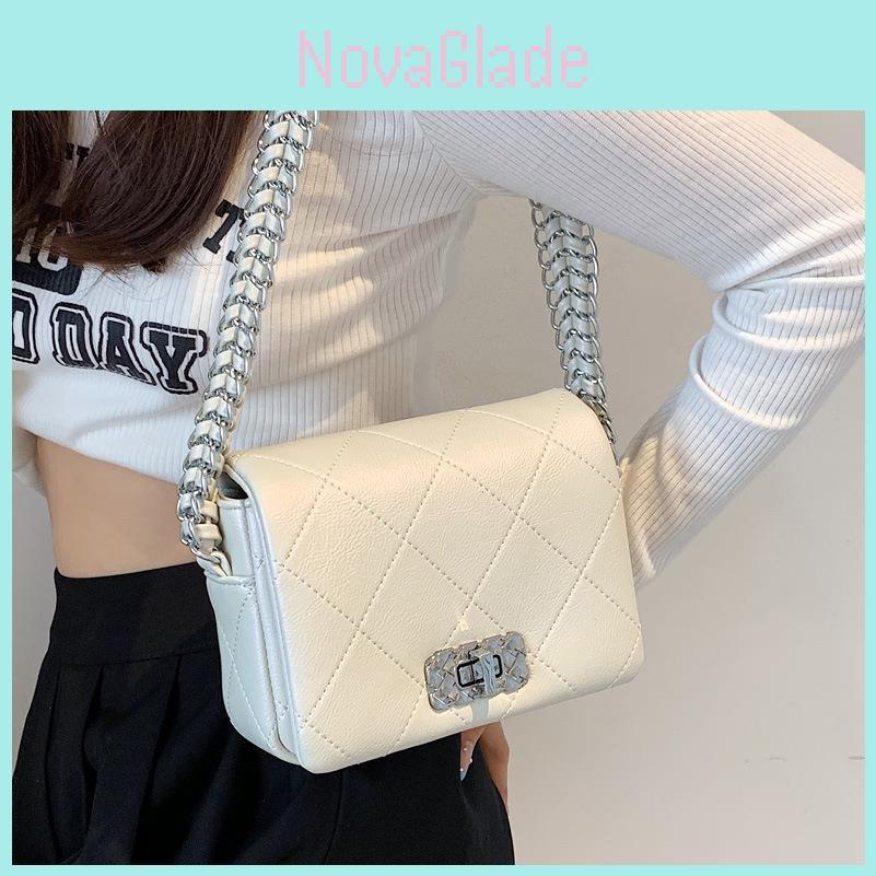 Mini Shoulder Bag 2023 New Small Square Bag With Chain Strap Summer Quilted Texture Urban Style Bag