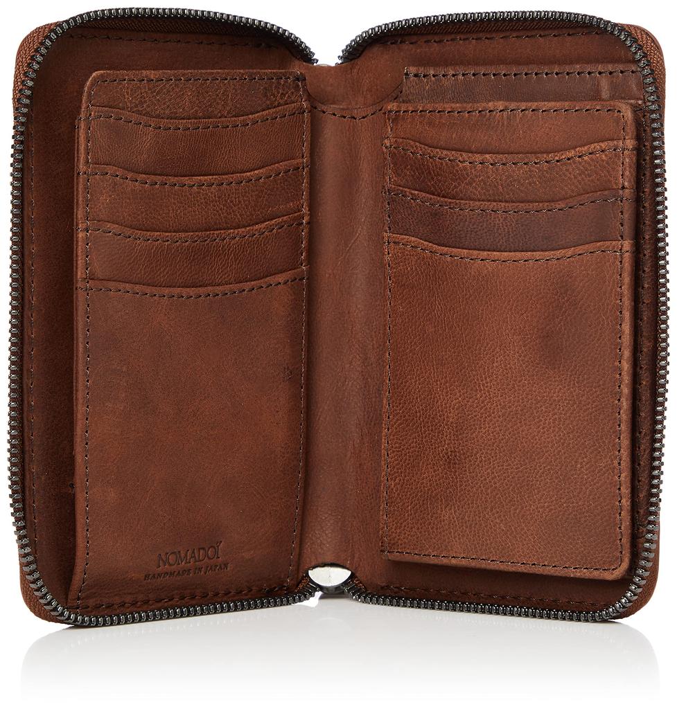 [NOMADOI] Alabama Bifold Wallet, Medium Round, Brown, One Size