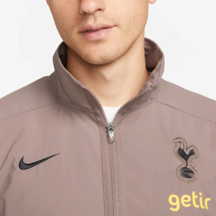 Nike Tottenham Hotspur Revival Third Logo Embroidered Letter Print Casual Jacket Men Jacket Gray Brown DX8632-209