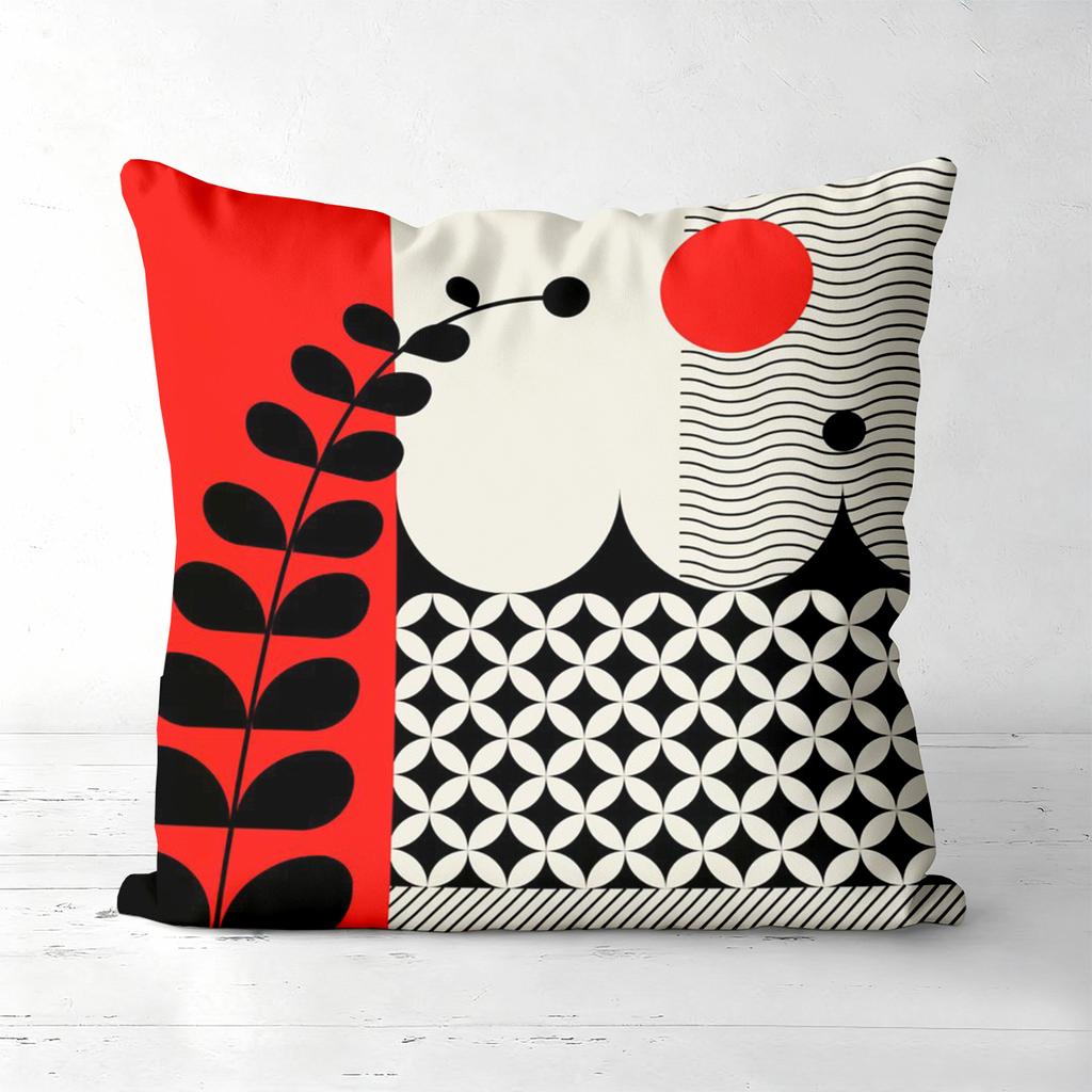 Modern Geometric Pattern Red Black White Throw Pillows Polyester pillowcase, sofa decorative cushion cov Headboard Pillow
