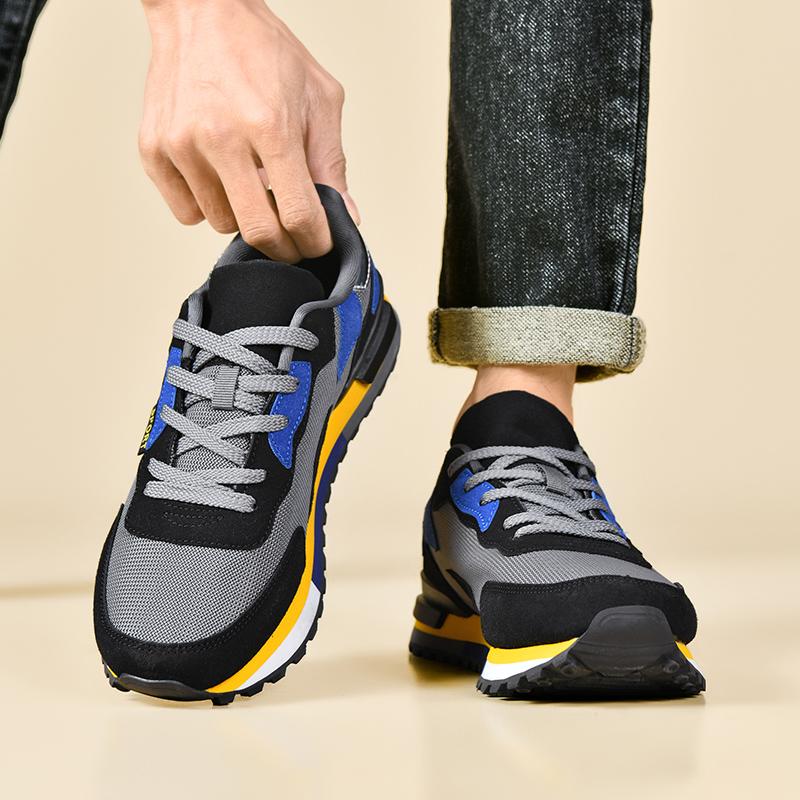 Herren Vier-Jahreszeiten atmungsaktive Outdoor Speed-Laufschuhe lässige Sneaker verschleißfeste weiche Sohle bequeme Rennsport-Sportschuhe