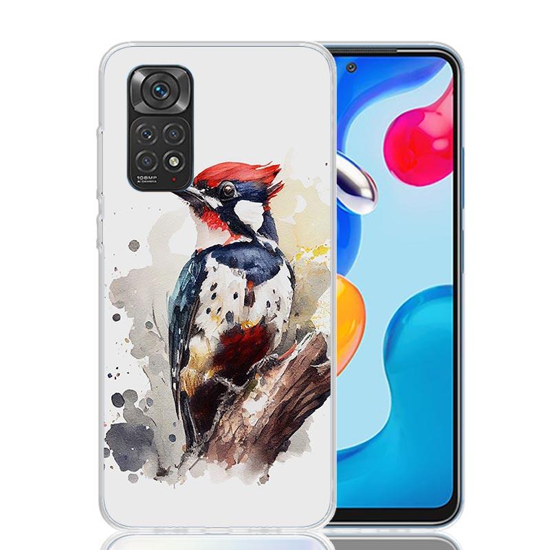 Animal Oil Painting Bird Phone Case For Xiaomi Redmi Note 15 14 13 12S 12 Pro Plus 11S 11E 11 11T 10S 10 Art Soft Pattern Cover
