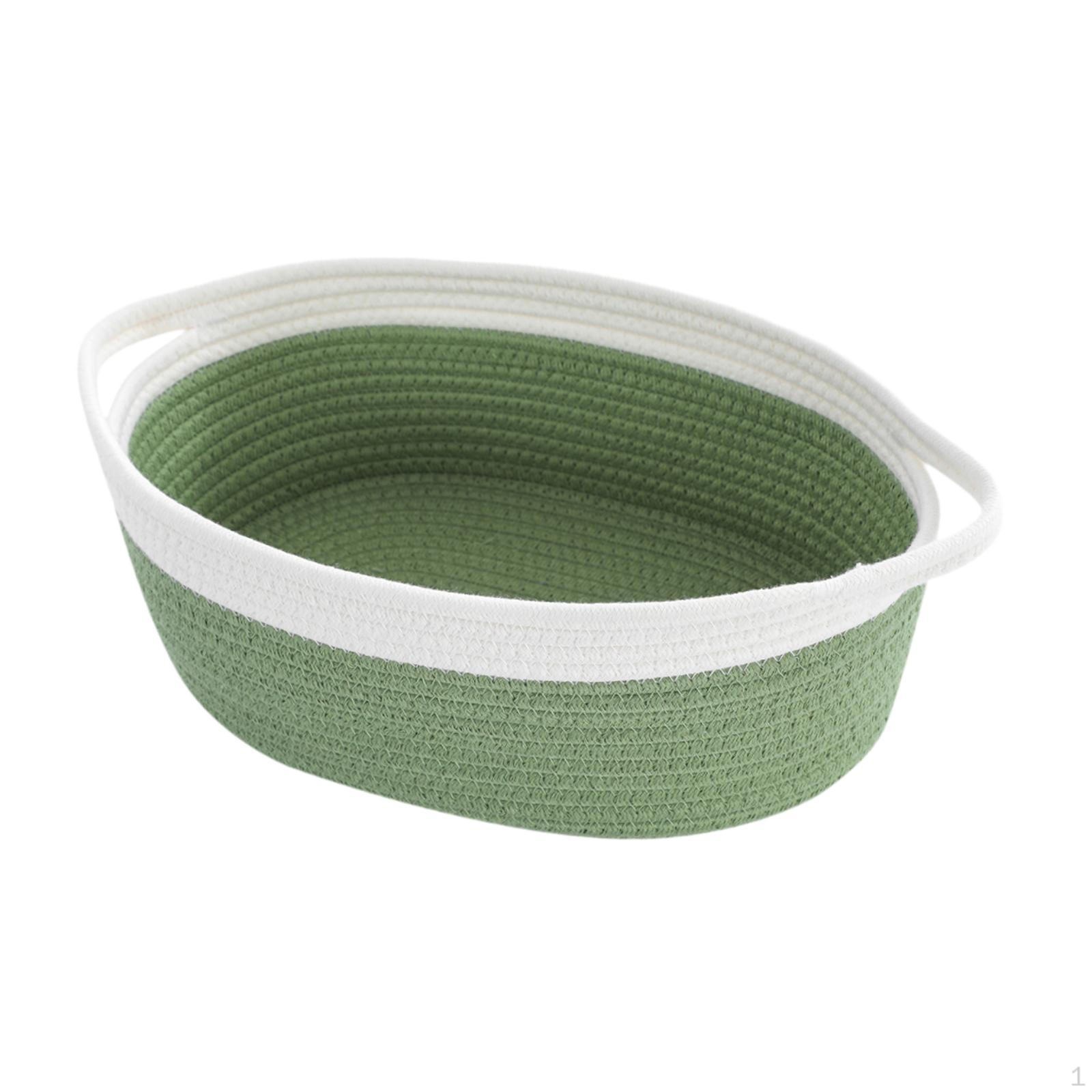 

Cotton Basket for Storing Dog Toys white green