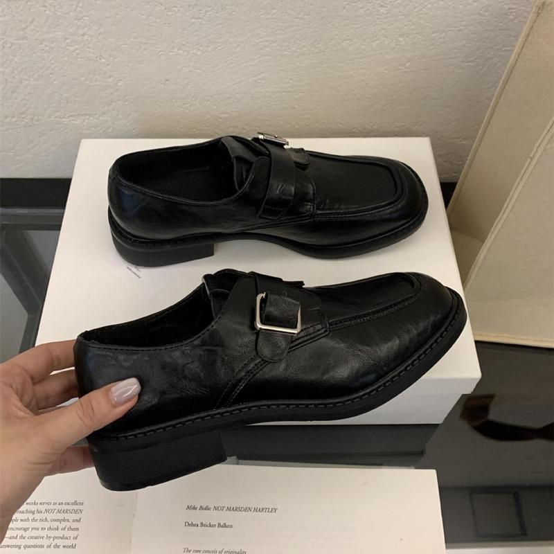 

Модная женская обувь лоферы AIYUQI в британском стиле 2025 новая с пряжкой на толстом каблуке женская обувь весна большой размер женские оксфорды 35