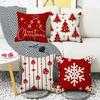 New Snowflake Pattern Element Red Festive Warm Atmosphere Christmas Decoration Home Party Sofa Cushion