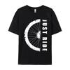 Just Ride MTB Mountainbike Einfacher Stil Baumwolle Unisex T-Shirt Comics Oberteile Hemden Neuankömmling Lässiges Oberteil T-Shirts