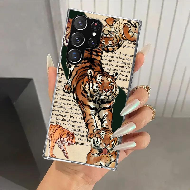 

Superior Tiger Pattern Art Phone Case for Samsung Galaxy S26 S24 S23 Ultra S25 Edge S22 S21 Plus S20 FE + Soft Print Shell Funda Samsung S23 Plus