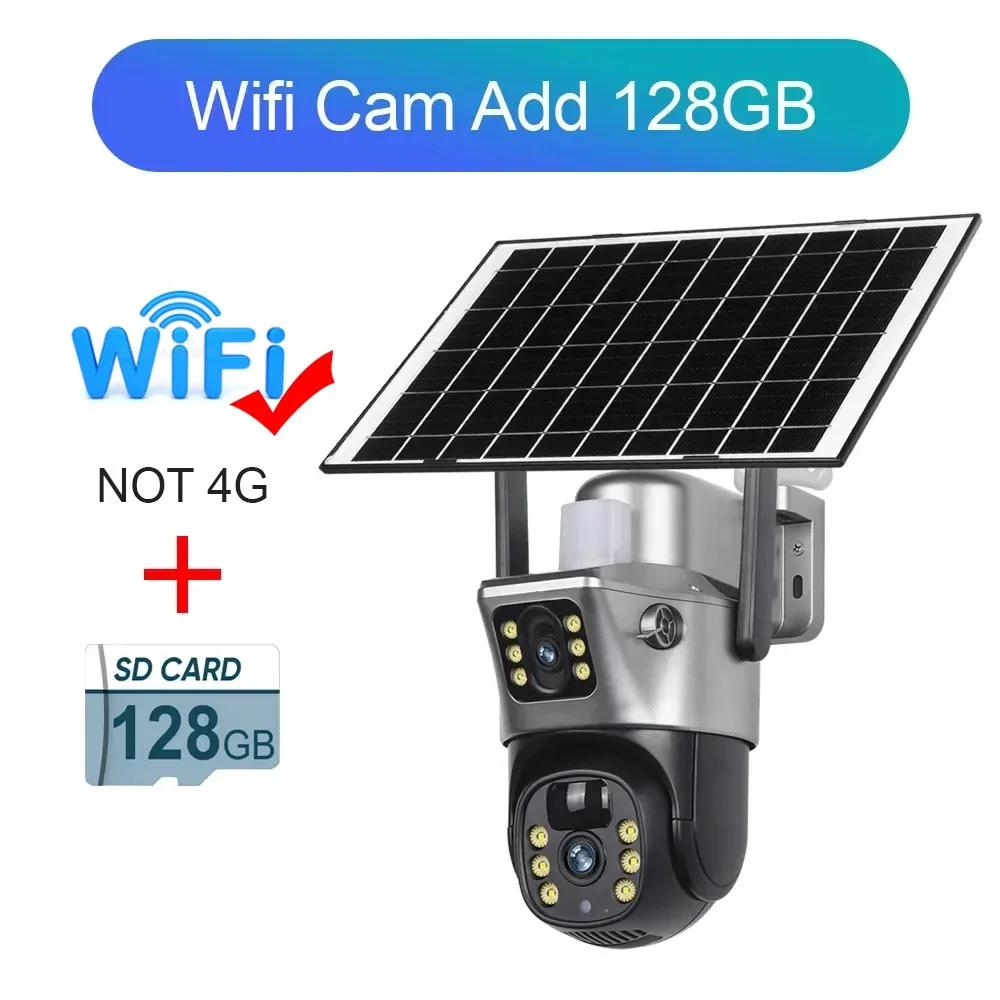 NIBIOK 4K 8MP PIR Solar Camera 4G Sim Dual Screens Outdoor WiFi Solar Battery CCTV IP Camara Alarm Humanoid Tracking V380 Pro