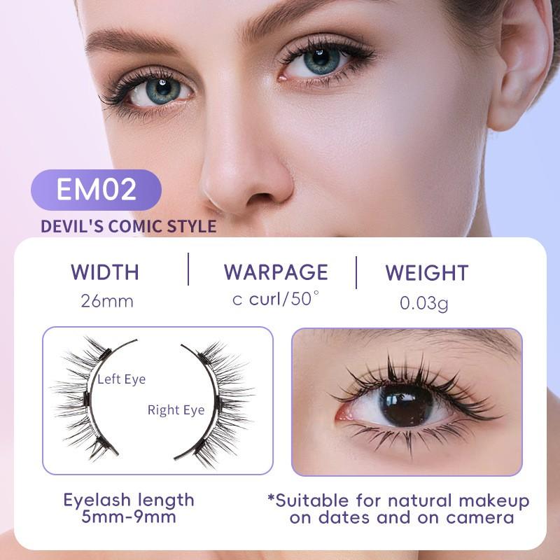 Magnetic False Eyelashes Natural Look With Clips Reusable Long-Lasting Makeup Enhancement Daily Wear
