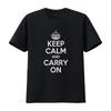 Keep Calm And Carry On T-shirt Dettato Britannico Rimani Forte Testo Vintage Lavato Leggermente Elastico Casual Abbigliamento Firmato Morbido
