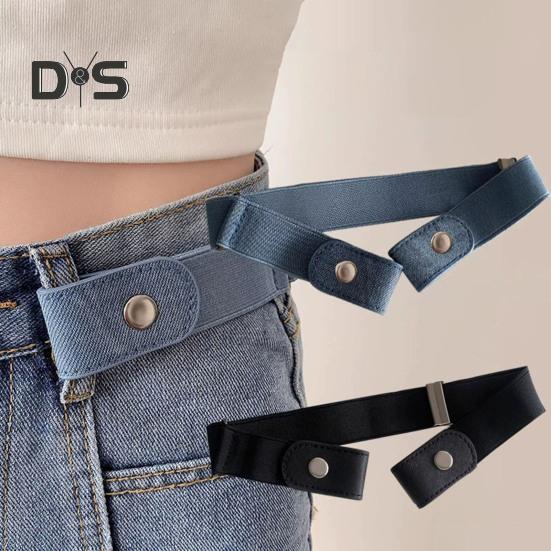 Lazy Belt Comfortable Elastic Design Faux Leather Waistband Adjustable Fit Invisible Jeans Belt Daily Wear