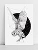Poster Black and White Owl Moon