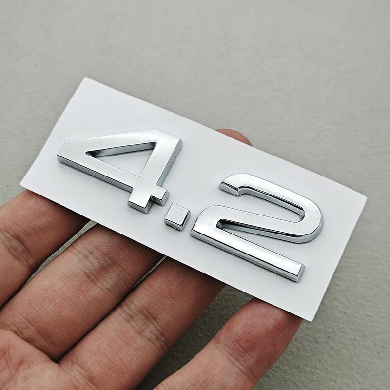 3D ABS Car Logo 1.9 2.0 2.8 3.0 4.2 TDI 3.6 Sticker Trunk Emblem Rear Badge For Audi A3 A4 A5 A6 A7 A8 Q3 Q5 Q7 Q8 Accessroies