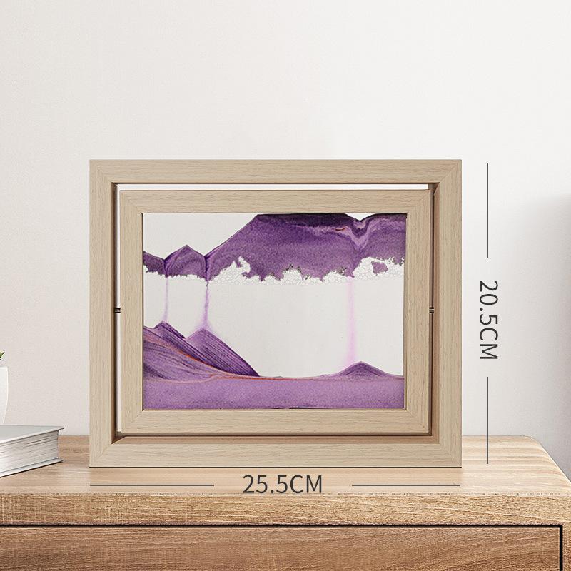 3D Sandscape Moving Sand Art Picture Quicksand Liquid Hourglass Glass Wooden Frame Flowing Sand Painting Office Home Decor Gifts