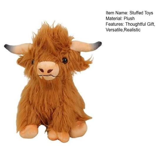 Highland Cow Plush Doll Soft Stuffed Animal Adorable Cattle Plush Toy for Kids Adults