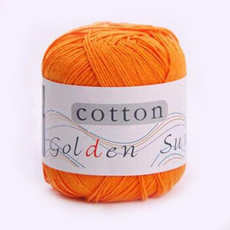 

Ручная вязка, разноцветная, из чистого хлопка, детская пряжа для DIY аксессуаров для одежды 1 skein/pack жёлтый/оранжевый