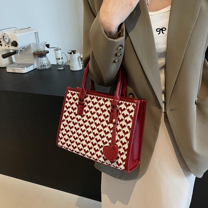 

Жіноча сумка Guofeng 2024, нова модна модна червона весільна сумка на плече, весільна сумка великої ємності