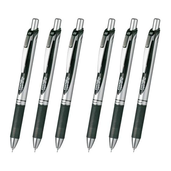 Pentel EnerGel Gel Ink Retractable Pen, 0.5mm, Black, 3-Pack