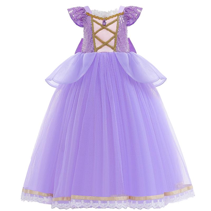 Children Costume Girl Dress Halloween Princess Cosplay Party Rapunzal Anna Elsa Birthday Clothes