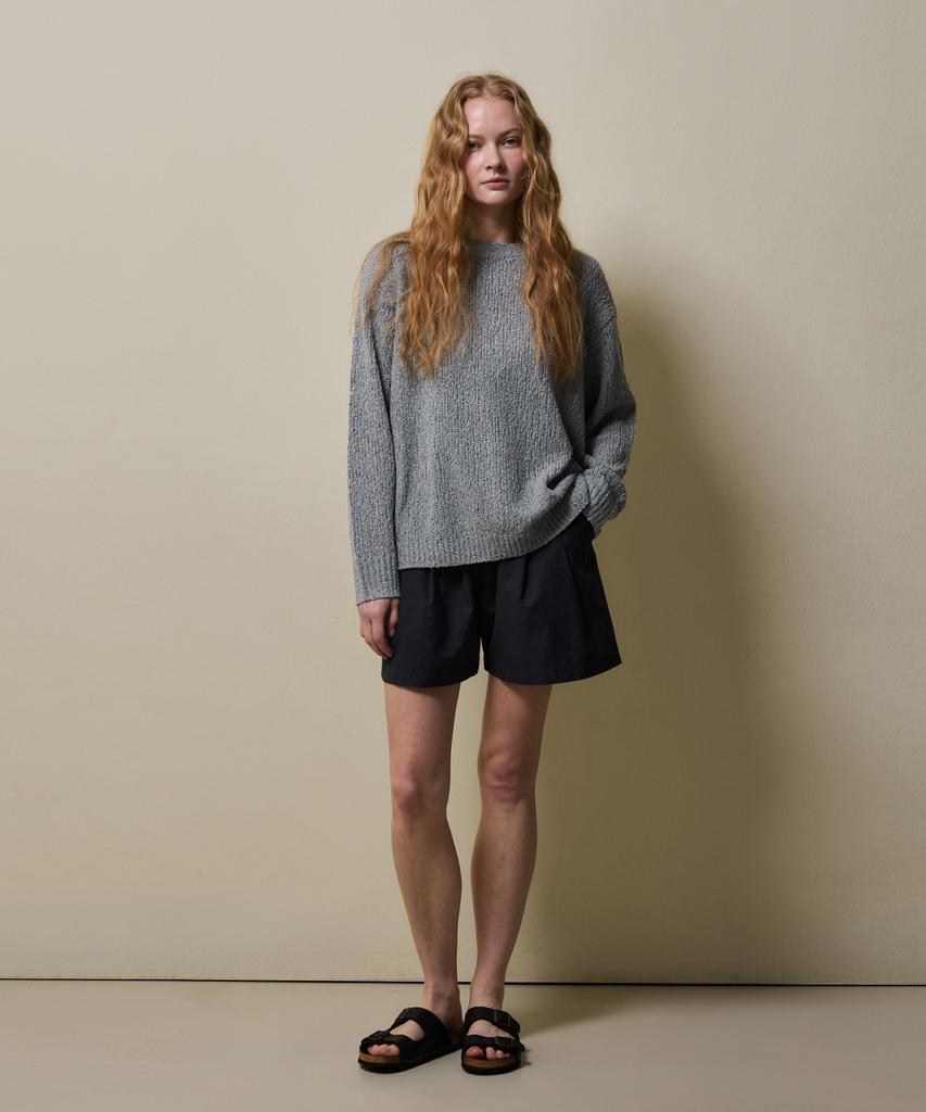 SHINE ON YOU Cotton Blend Loose Knit_ Soft Melange Gray