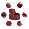 Electric Recliner Chair Burgundy Artificial Leather