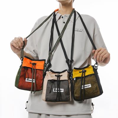 2024 Novos Homens Pequeno Nylon Balde Bolsa Feminino Moda Patchwork Cores Ombro Mensageiro Bolsa Senhoras Leve Bolsa Axilar