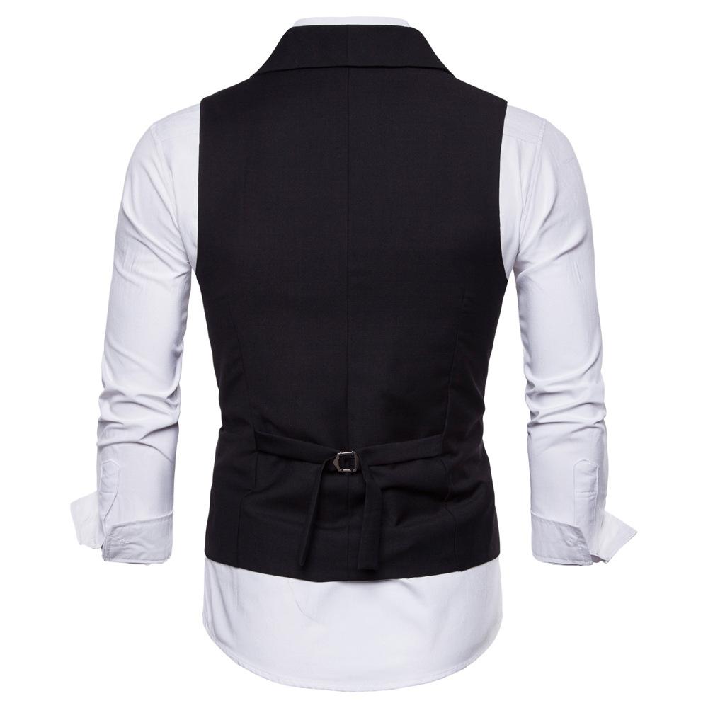 Men's Korean Style Autumn Suit Vest Solid Color Slim Fit Classic Streetwear Single Breasted Waistcoat for Party