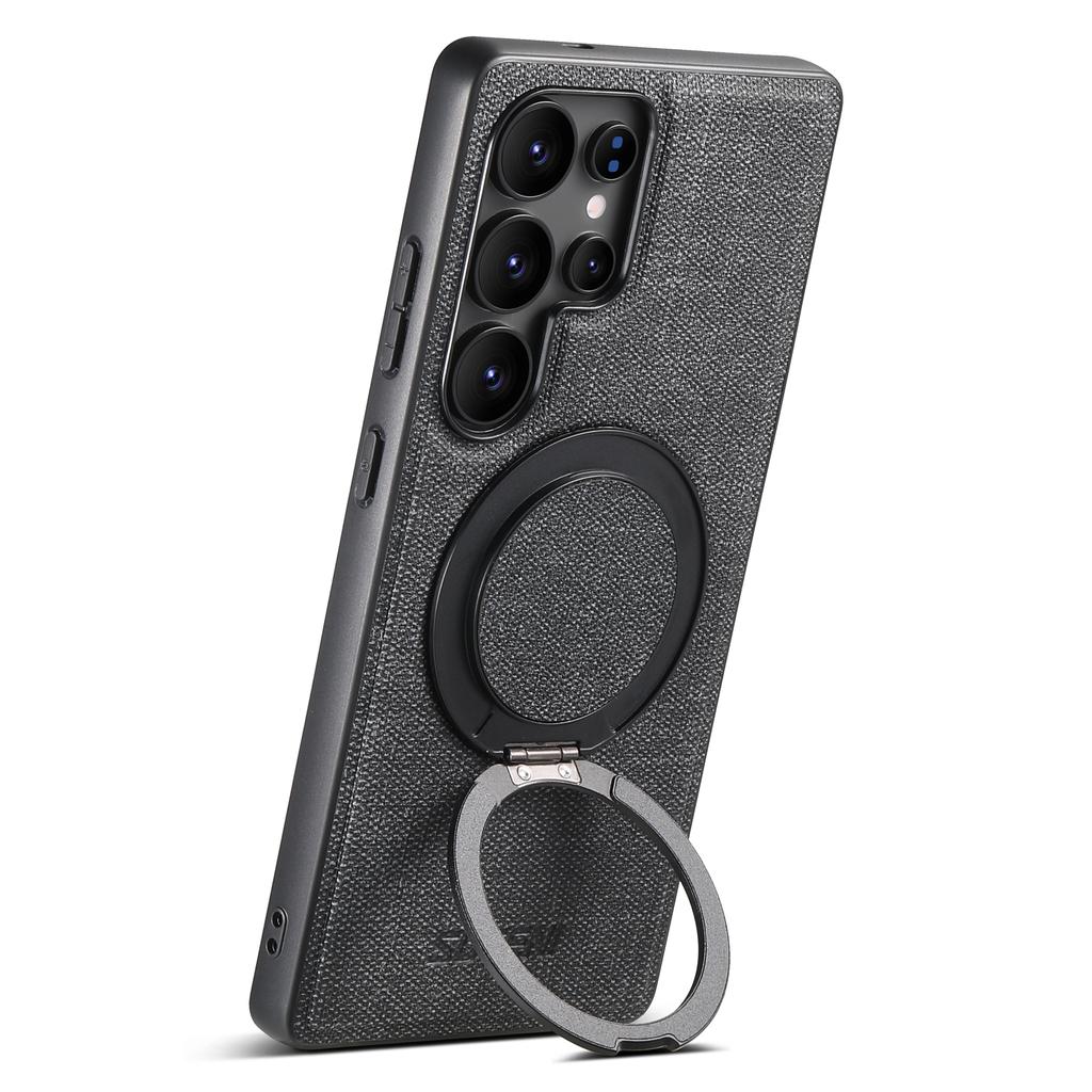 SUTENI G3 Für Samsung Galaxy S25 Ultra Magnetische Hülle Drehbarer Ring Ständer Jeans Textur PU TPU Handy Rückseite