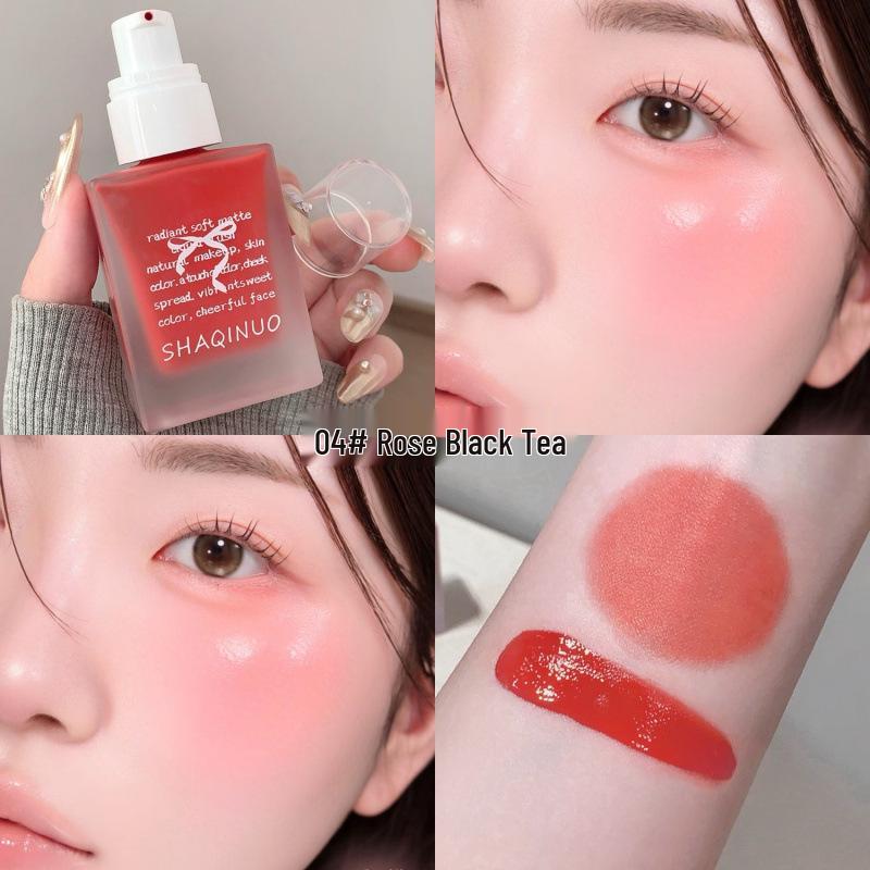 Shaqinuo Natural Matte Liquid Blush - Light, Thin, Enhances Complexion, Low Saturation Rouge.