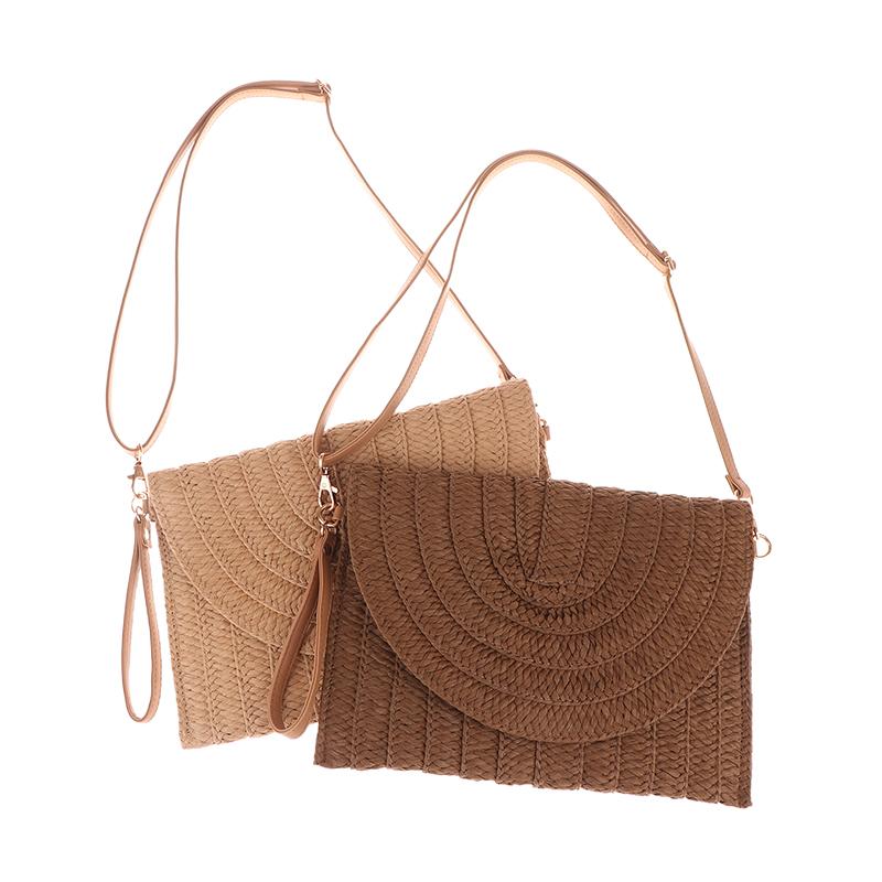 Straw Clutch Handbag Summer Beach Straw Purse For Women Woven Envelope Bag Shoulder Woven Crossbody Bag Beach Bag