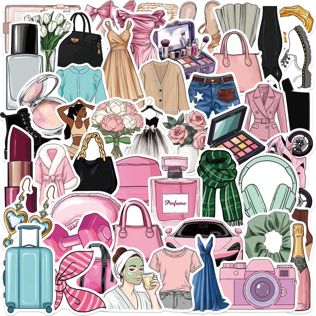 50 Cartoon Girl Theme Graffiti Stickers Decorate Guitar Notebook Suitcase Personality DIY