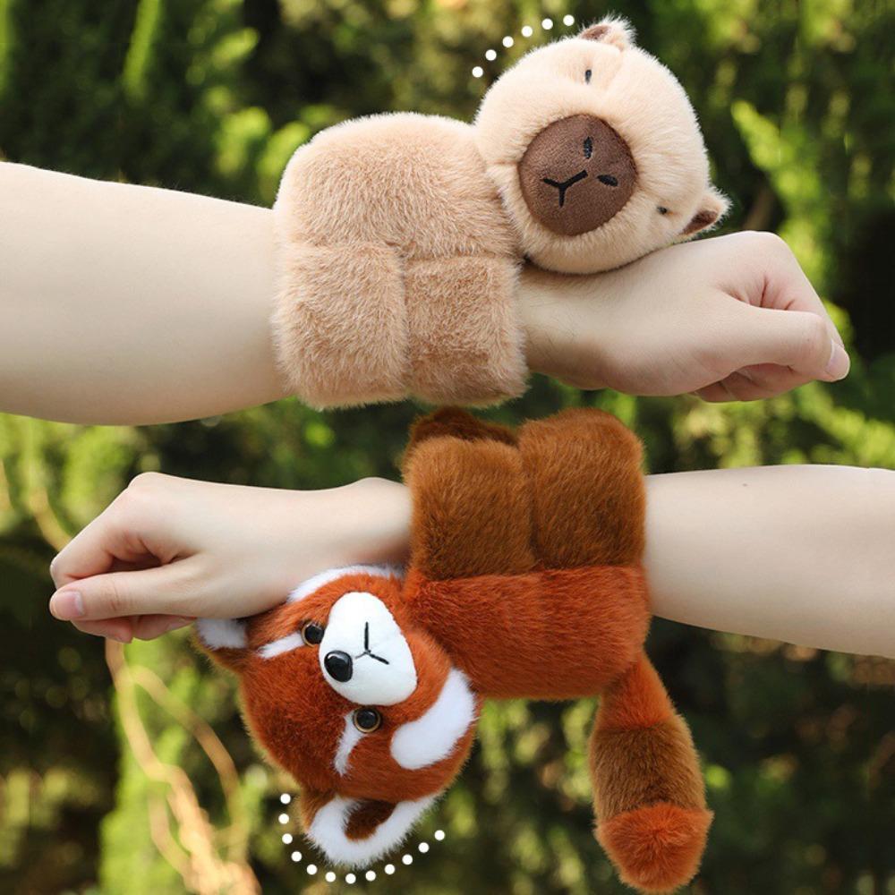 Raccoon Animal Plush Wrist Band Monkey Plush Doll Slap Bracelet Capybara Slap Bracelet Children